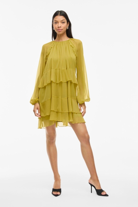 Vila vihela l/s ruffle dress
